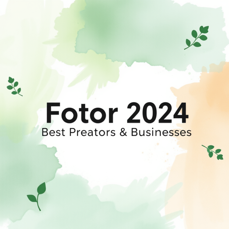 Fotor 2024 cover image with watercolor design for creators and businesses.