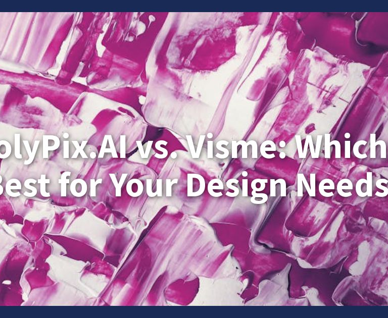 Abstract pink and white brushstrokes with the text "MolyPix.AI vs. Visme: Which Is Best for Your Design Needs?"