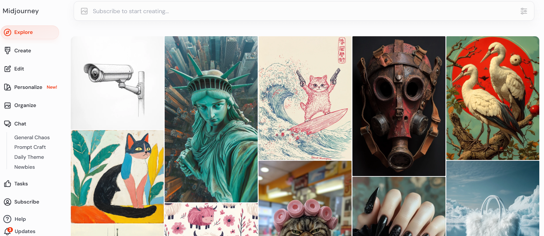 MidJourney - One of free AI Canva alternatives for creating high-quality AI-generated art from text prompts.