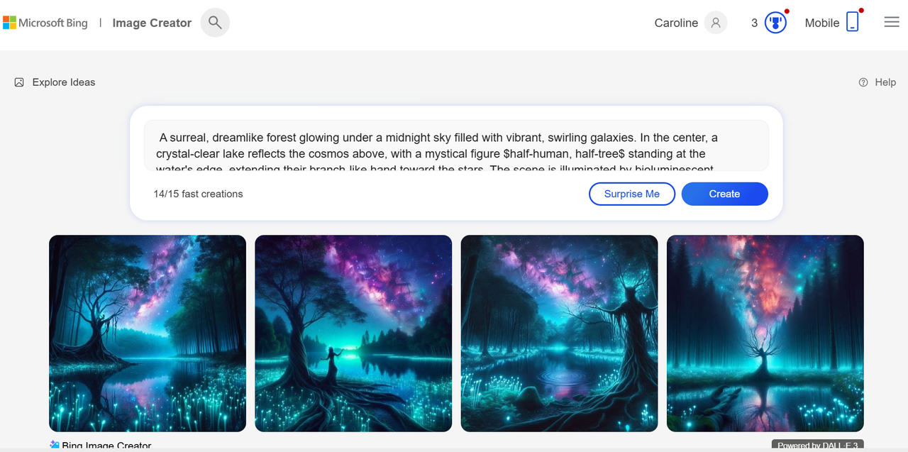 bing image creator forest