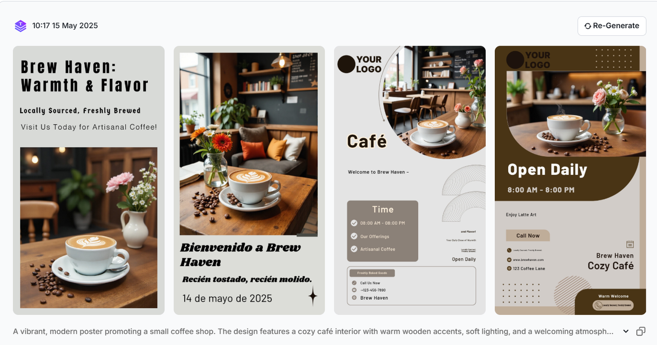 coffee shop poster MolyPix.AI