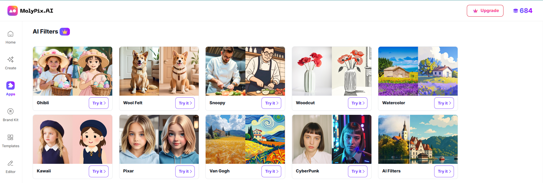 molypix AI filters