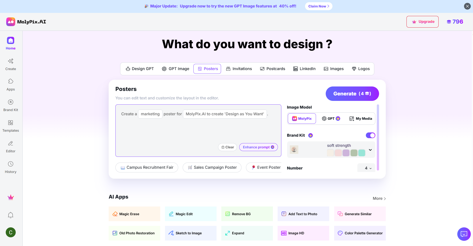 AI-powered design with MolyPix.AI
