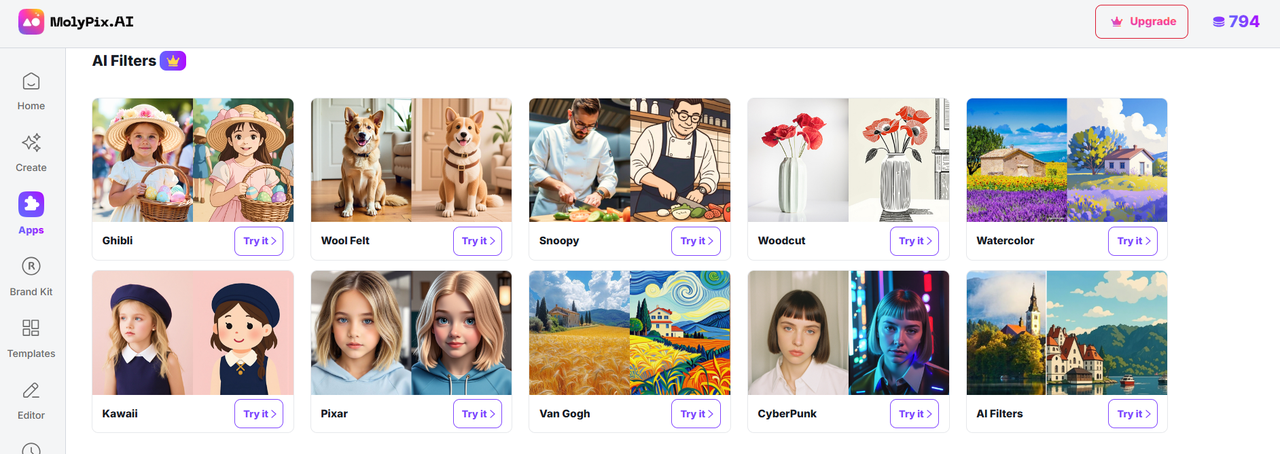 molypix ai filters