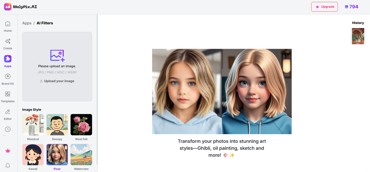 molypix pixar filter