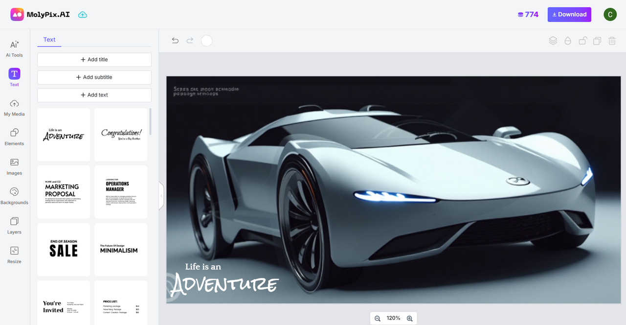 car image with text added