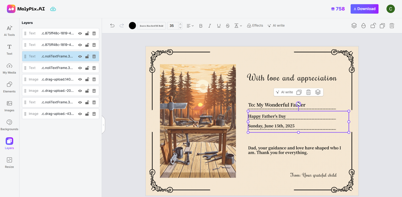layer editing on molypix.ai
