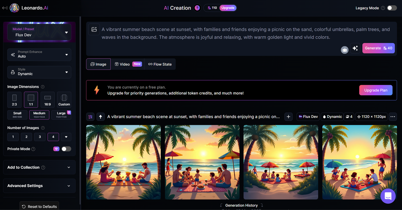 leonardo ai prompt results