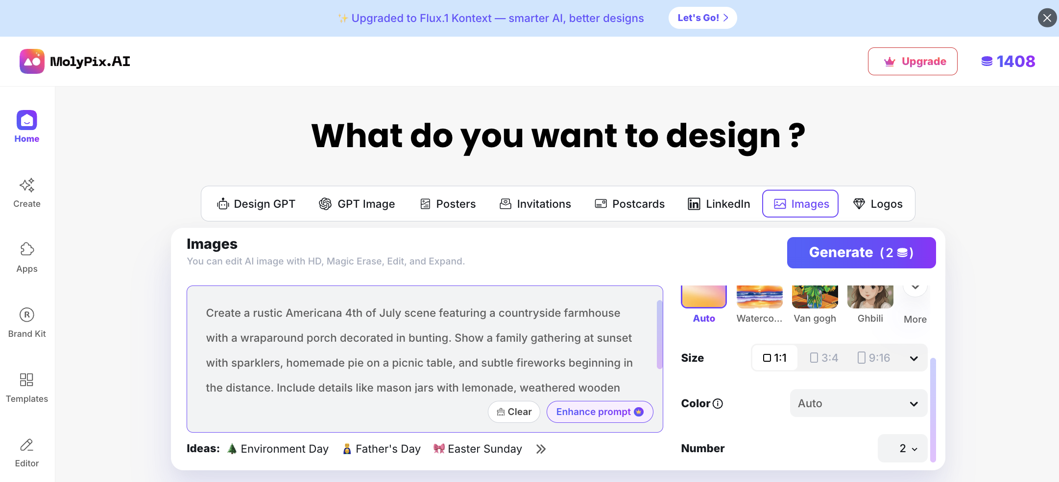 MolyPix.AI Images Tab