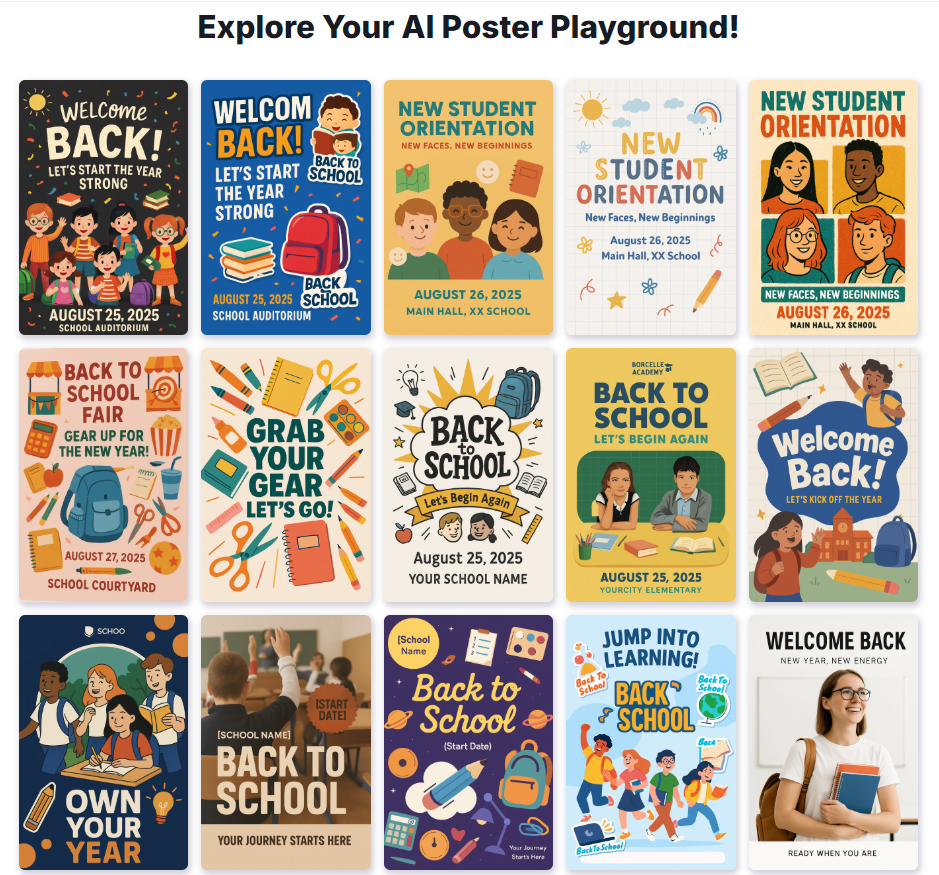 MolyPix.AI Back to school poster templates