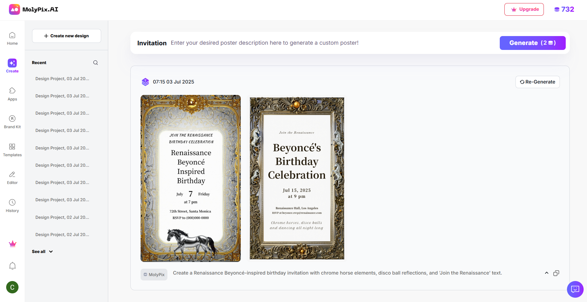 renaissance birthday invitation