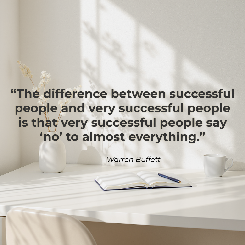 18. “The difference between successful people and very successful people is that very successful people say ‘no’ to almost everything.”
— Warren Buffett