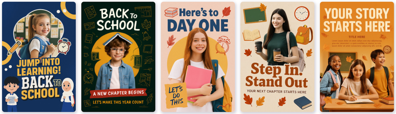 AI-Generated Back To School Posters with MolyPix.AI